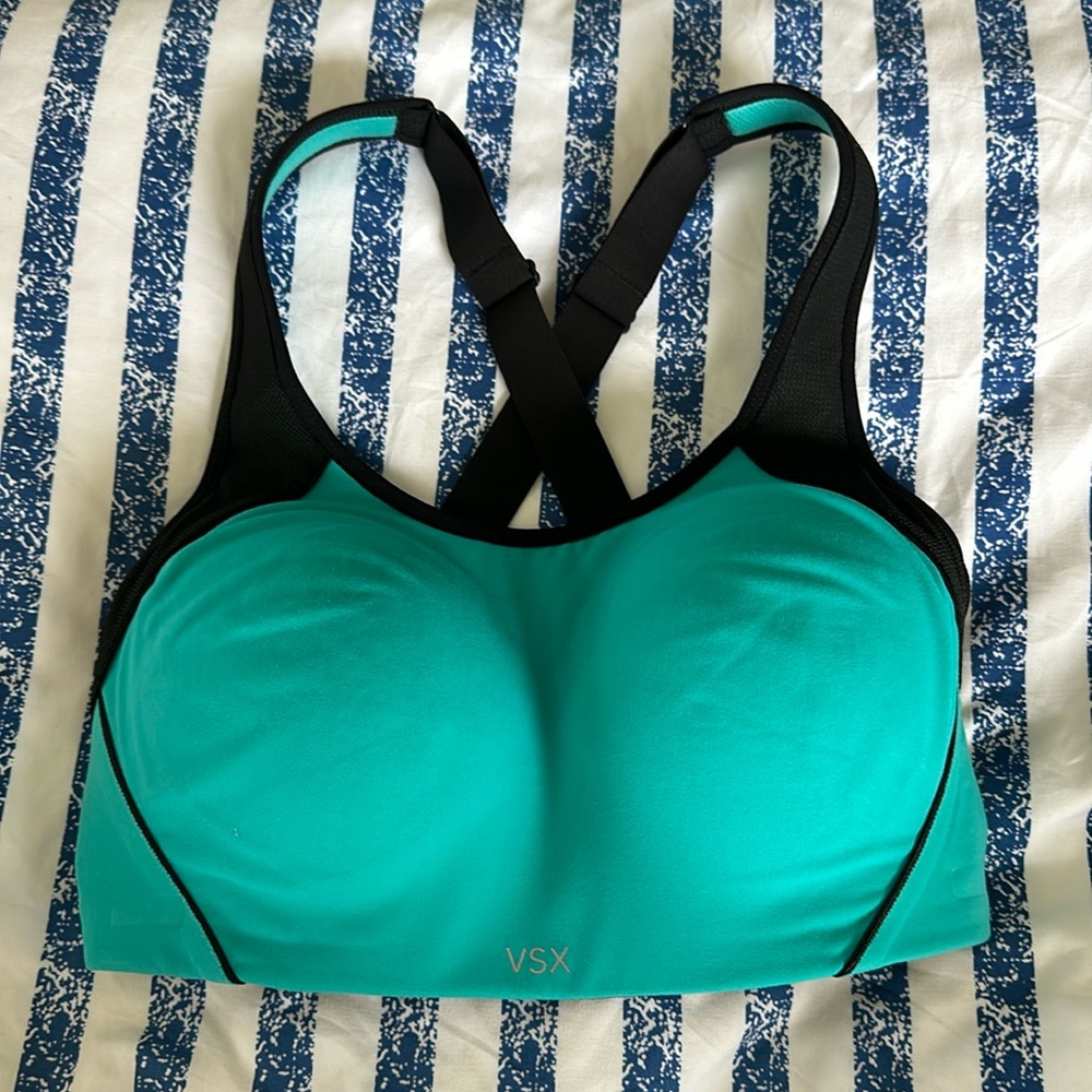 VSX Sport SPORTS BRA size 32DD TEAL/ BLACK adjustable